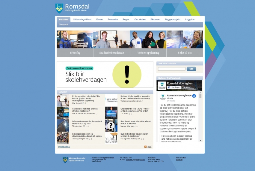 Skolens nettside anno 2012